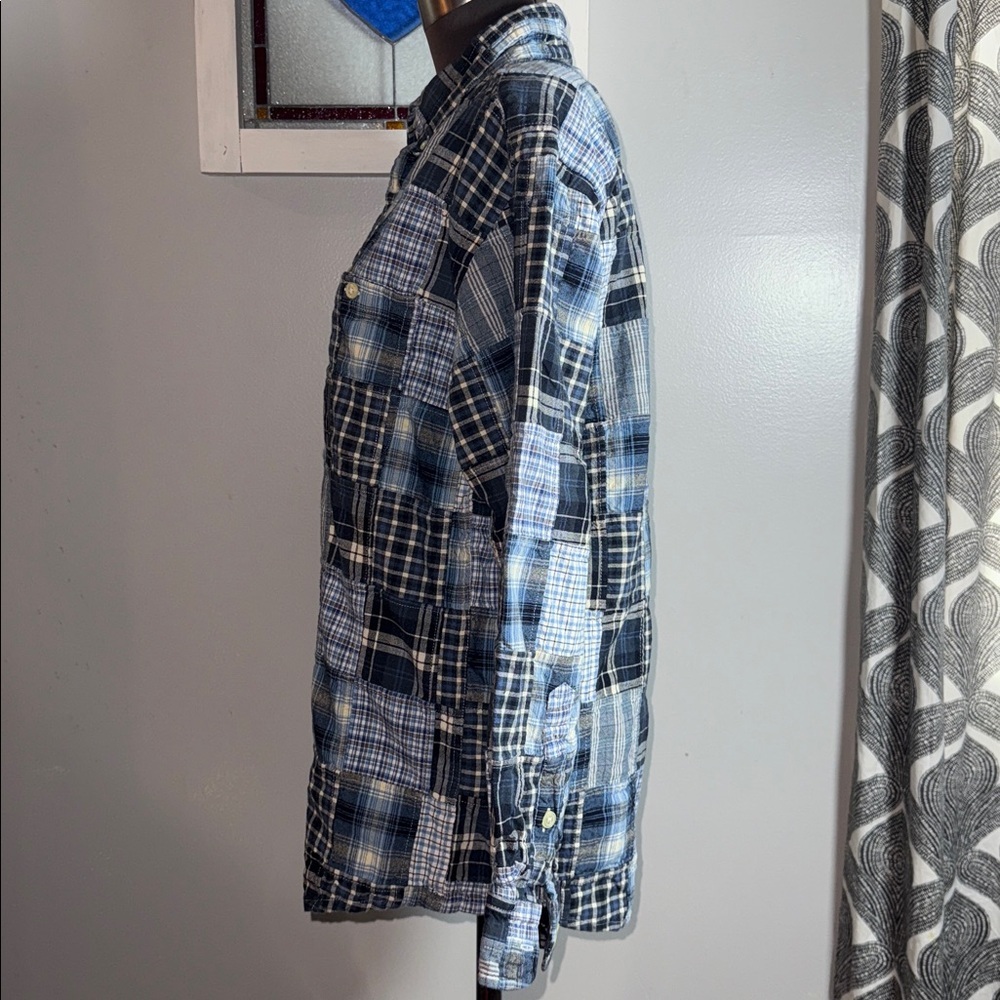 Orvis Madras Plaid Patchwork Button Down Shirt SZ… - image 3